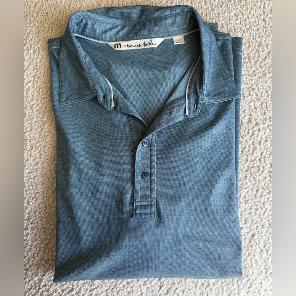 Travis Mathew Men's Blue Short-Sleeve Polo
